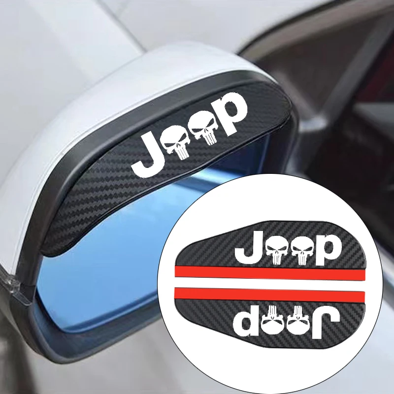

2x Car Rearview Mirror Rain Eyebrow Protector Rain Cover for Jeep Renegade Compass Patriot Wrangler Grand Cherokee Protector
