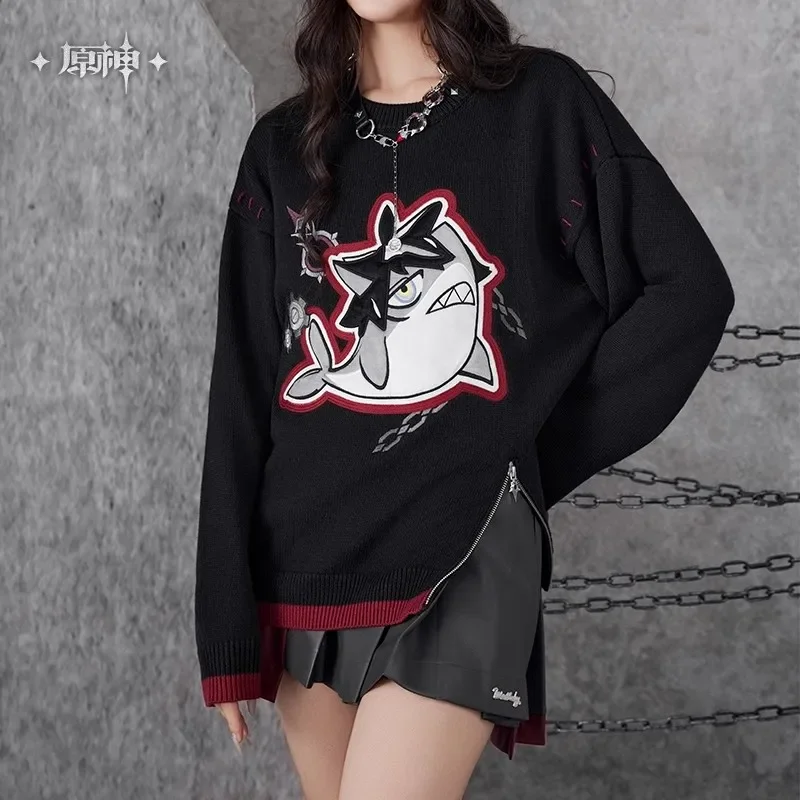 Официальная аниме-игра Genshin Impact Wriothesley вязаная толстовка с круглым вырезом для