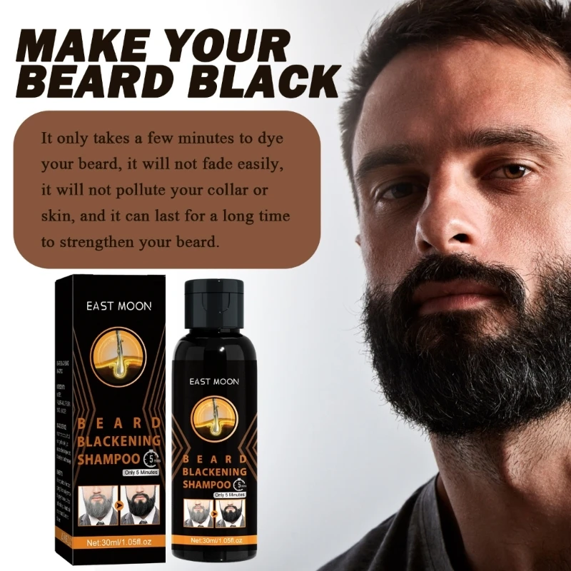 

Men Beard Blackening Shampoo Qiuck Dye Mustache Coloring Conditioners Shampoo New Dropship