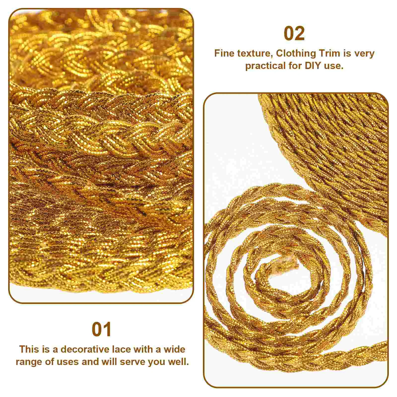 

Yiwu Clothes Trim Ornament Gold Decor Embroidery Lace Ribbon Sewing Braided Fringe Delicate