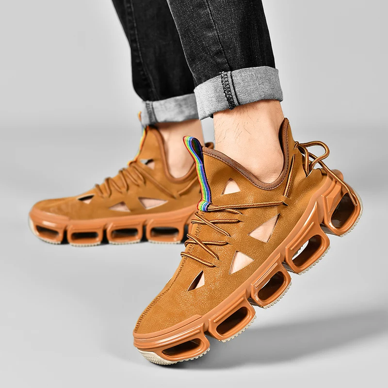 Летние мужские сандалии из натуральной кожи мужская повседневная обувь уличные