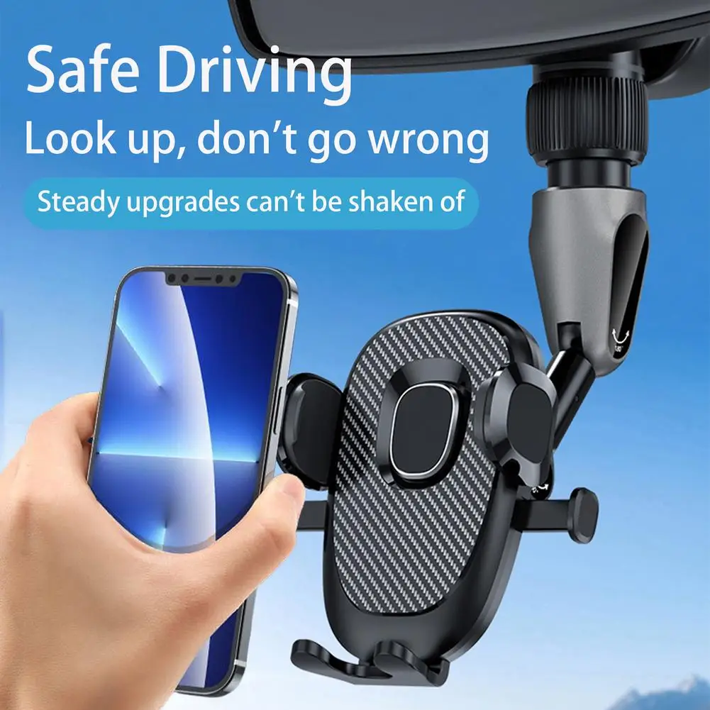 

360 Degrees Rotatable Retractable Car Phone Holder Multi-functional Rearview Mirror Driving Recorder Bracket
