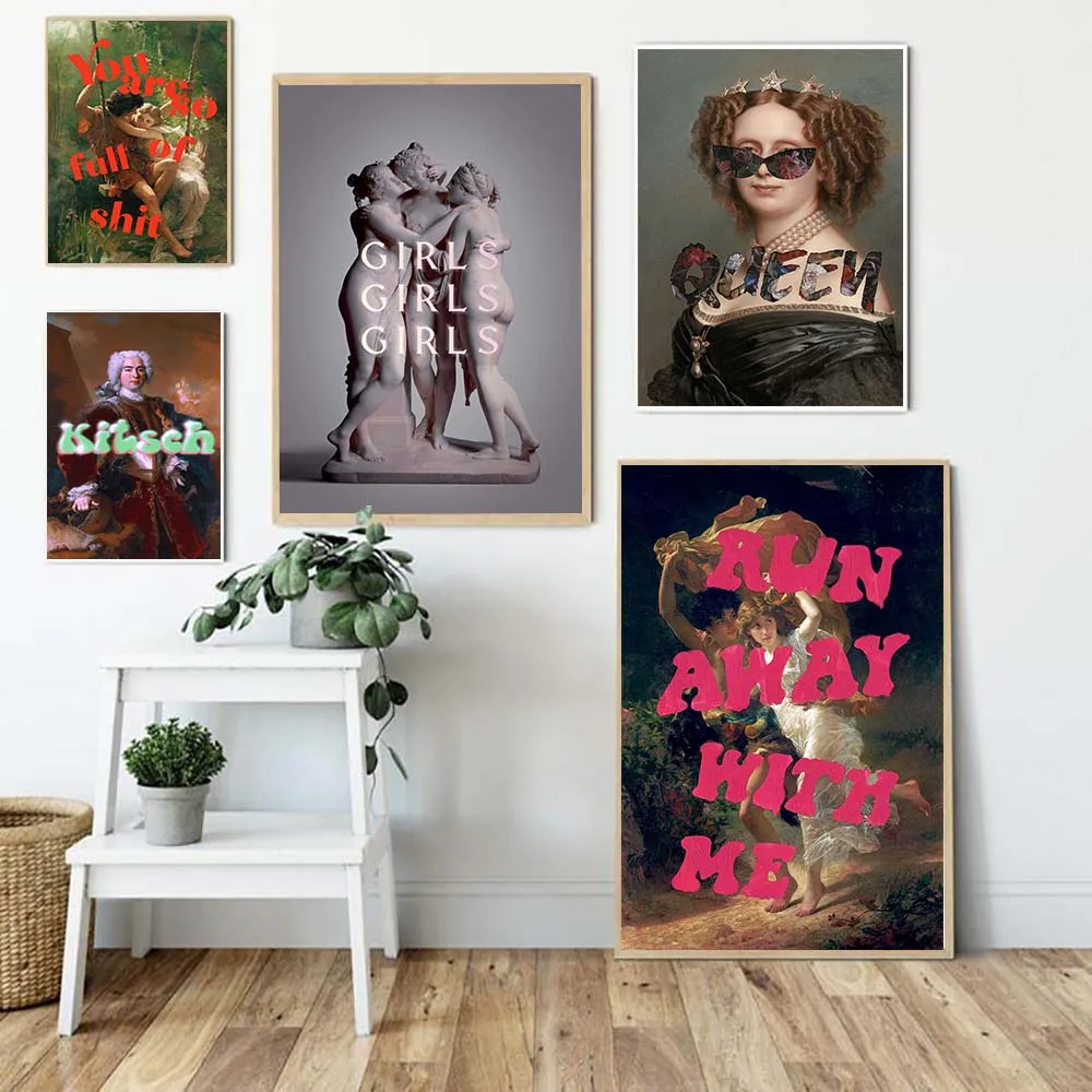 Эстетическое смешное искусство феминистская Картина на холсте розовая Мона Лиза