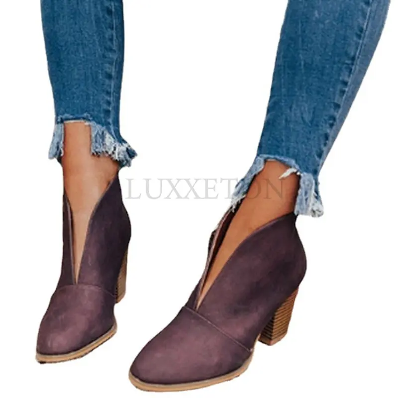 

Fashion Ankle Boots Pointed Toe Women Autumn Zipper High Heels Woman Shallow Ladies Short Booties Female Footwear 2022 Shoes