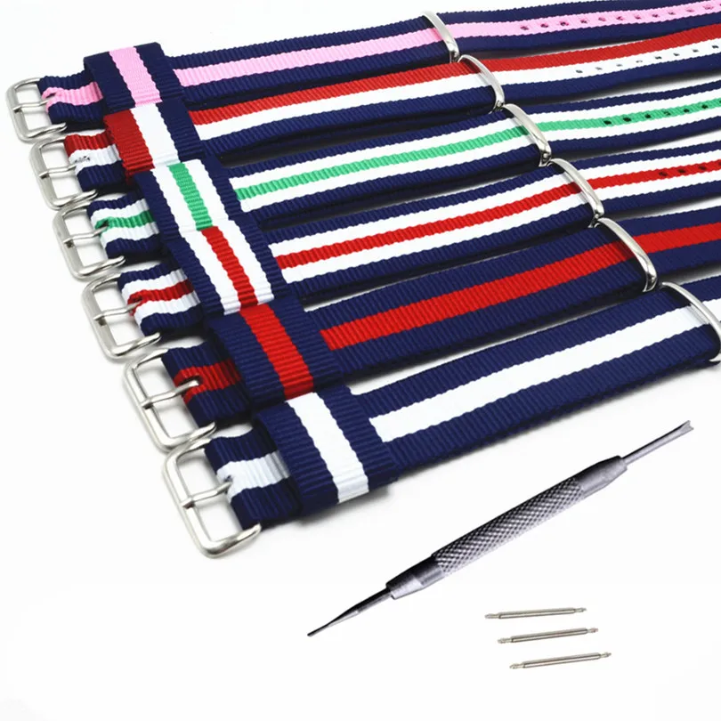 

New 18mm 20mm For DW Watch Strap Watchband Colorful Sport Nylon Strap Bracelets With RoseGold And Sliver Clasp