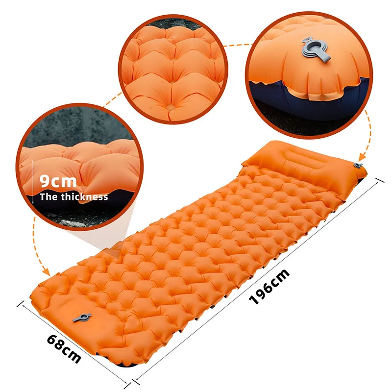 

Foot Inflatable Mattress Moisture Proof Tent Mattress Tpu Travel Mat Nylon Camping Bed Air Sofa Portable Inflatable Sleep Pad