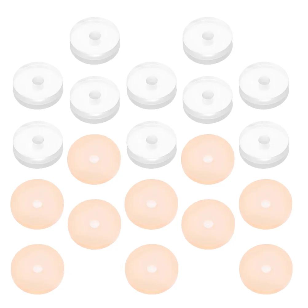 

20 Pcs Silicone Invisible Gasket Jewelry Backs Pads Earrings Disc Bump Stopper Silica Gel Stud Earings