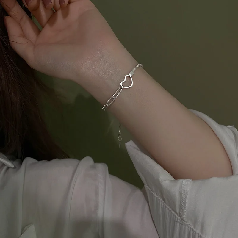 Женский браслет в виде сердца и звезды | Браслеты