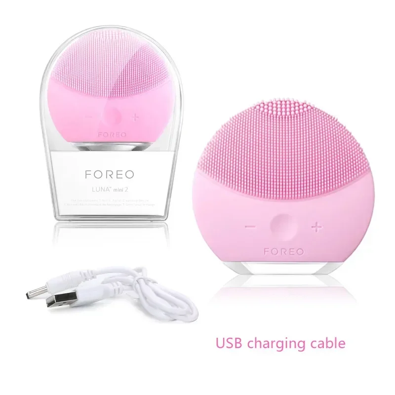 foreo mini 2 силиконовая щетка для очищения лица перед настоящим логотипом USB-зарядка