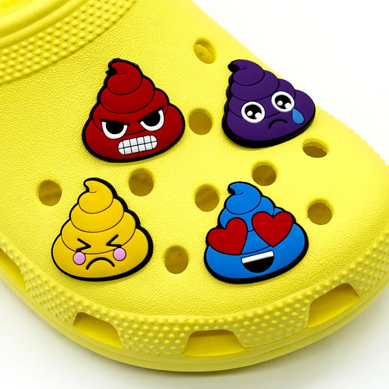 

Wholesale 1pcs PVC Shoe Accessories for Crocs Charms Shit Badge Women Clogs Buckle Kids Pins Decoration Jeans Party Favors