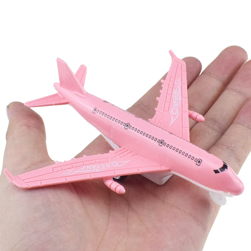 

Creative Simulation Aircraft Fighter Model Children's Cartoon Pull Back Aircraft Passenger Aircraft Ornaments Plastic Kids Gift