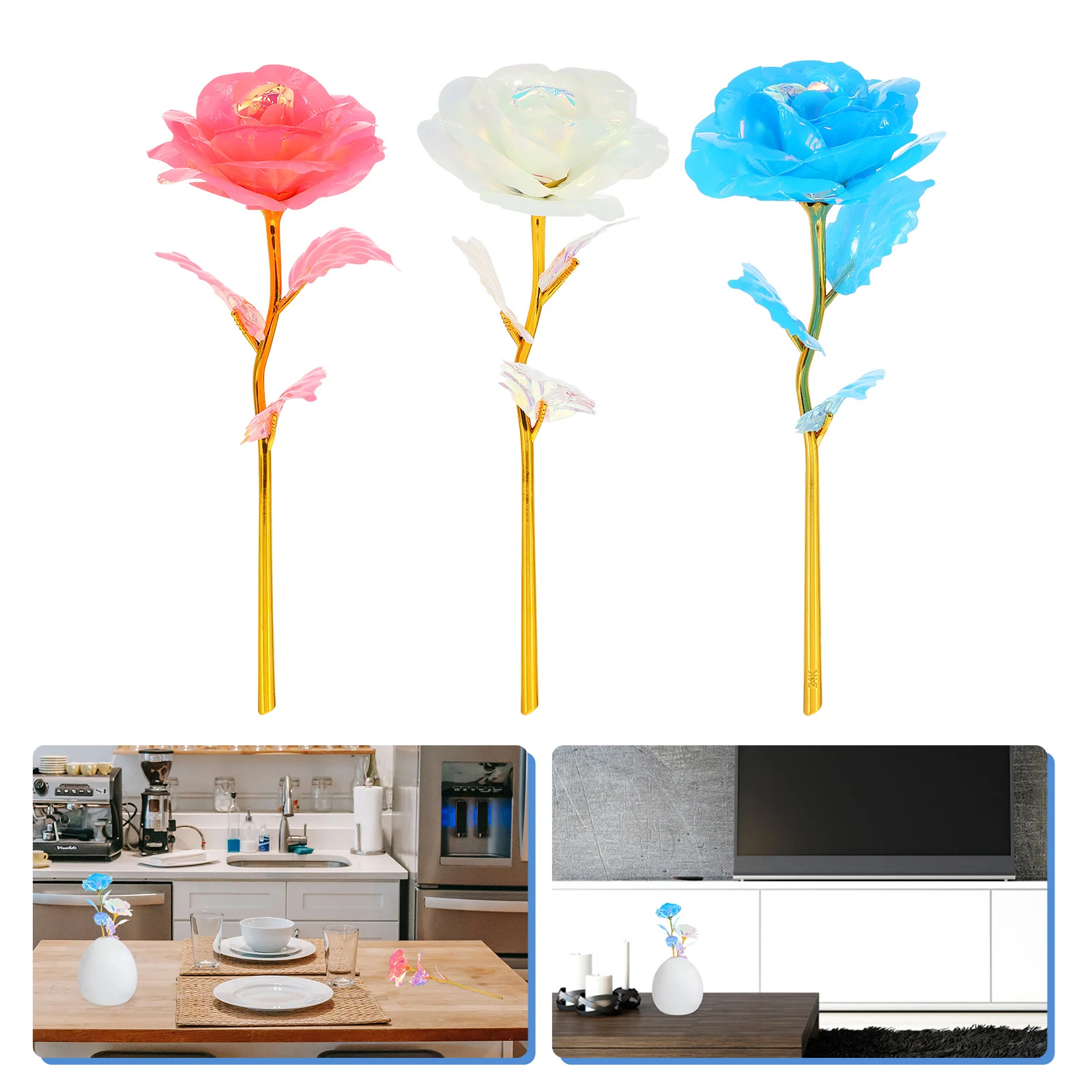 

Rose Luminous Fake Flower Artificial Flowers Stem Roses Glowing Stemswedding True Love Gifts Supplies Gift Day Colorfulmother