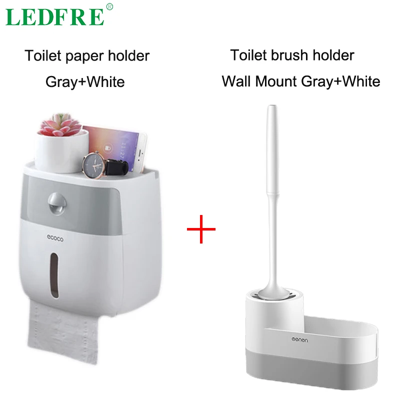 

LEDFRE Waterproof tissue toilet roll paper holder BrushHome Box Wall Mounted Plastic Roll Shelf Storage Bathroom Accessories