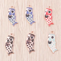10pcs 12x33mm cute enamel fish charms for jewelry making women fashion drop earrings pendants necklaces diy crafts supplies