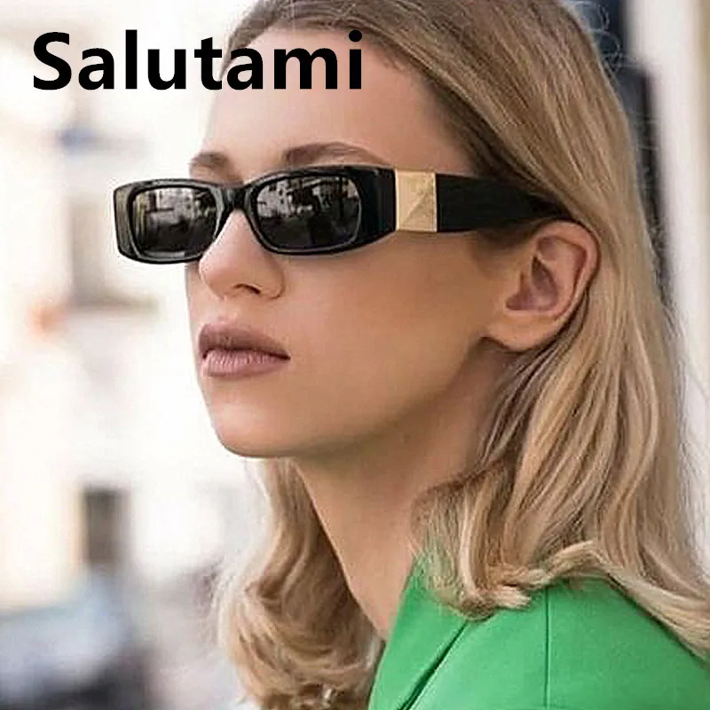 

2022 New Luxury Brand Small Square Sunglasses Women Black Alloy Rivet Sun Glasses Men Vintage Gradient Uv400 Eyewear Zebra Shade