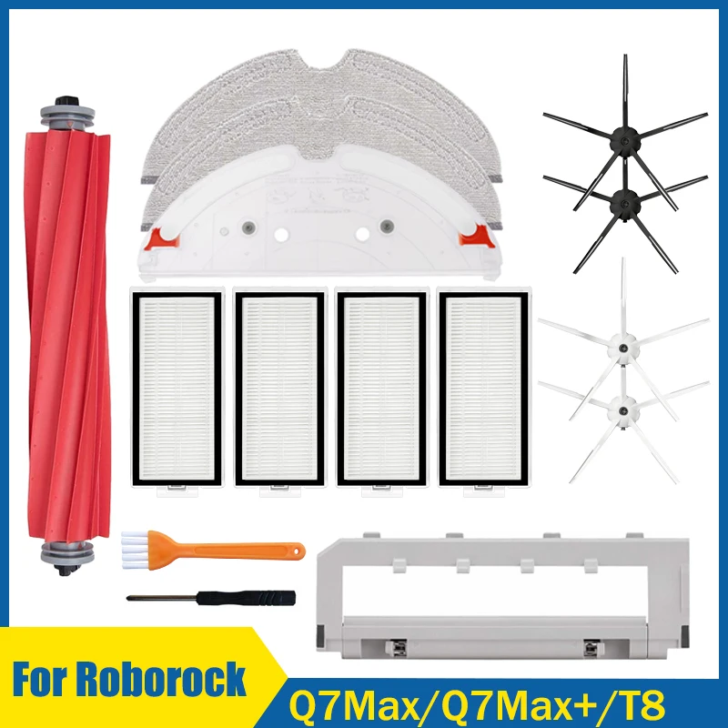 For Xiaomi Roborock Q7 Max T8 Main Brush Side Brush Hepa Filter Mop Rag Cover Replace Robotic Vacuum Cleaner Spare Accessories