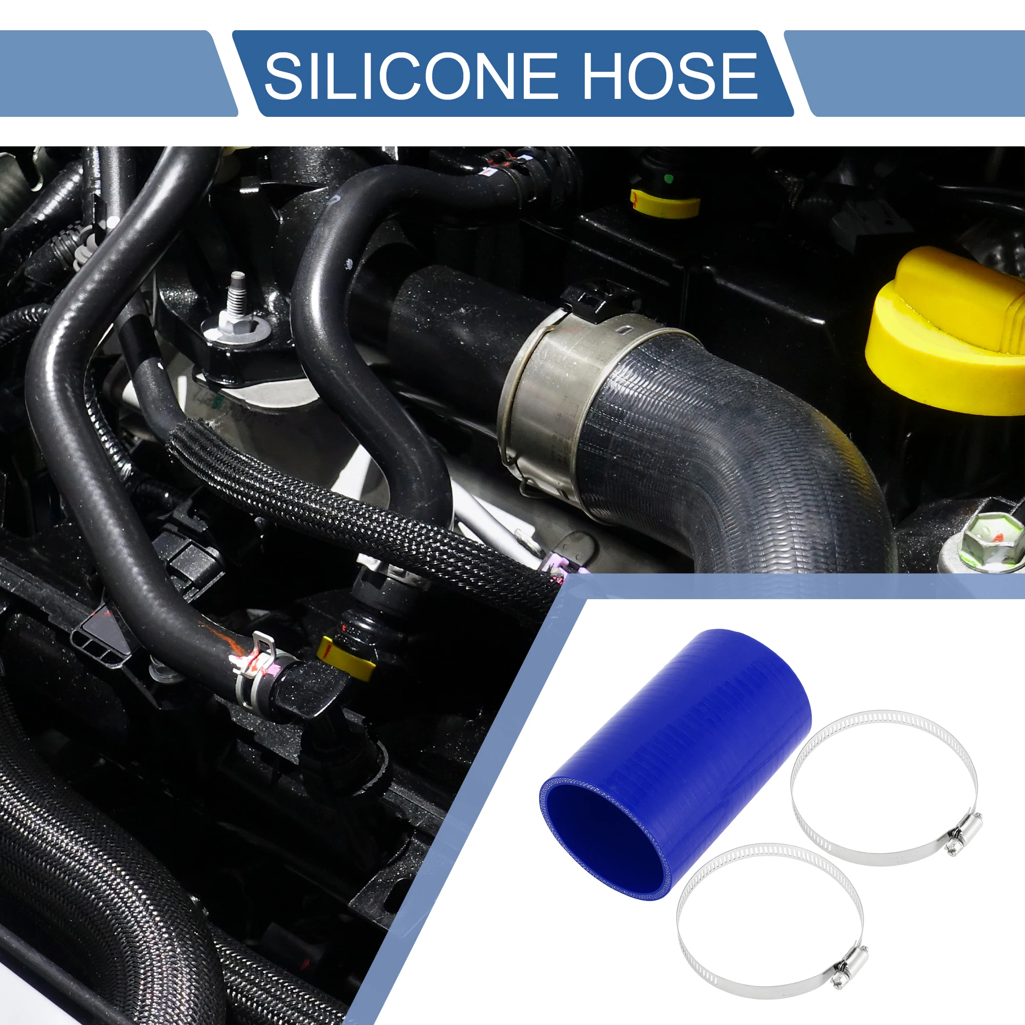 UXCELL 48/51/54/57/60/63/68/70/76/80/83/90/127/152 мм ID 127 длиной 0 градусов автомобильный силиконовый