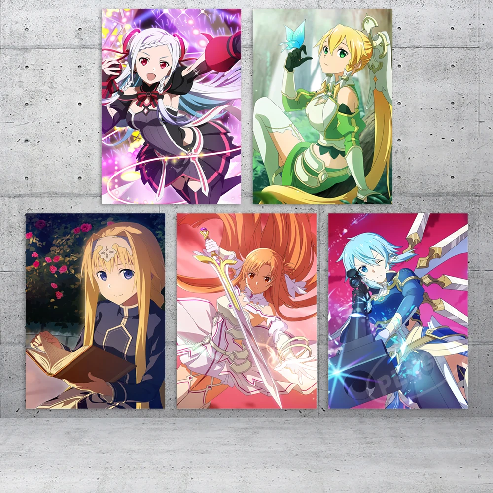 

Картина на холсте Yuuki Asuna, Постер киригая КАЗАТО, украшение для дома, картина из Алисы, сугуха, настенный меч, искусство, онлайн картина для го...