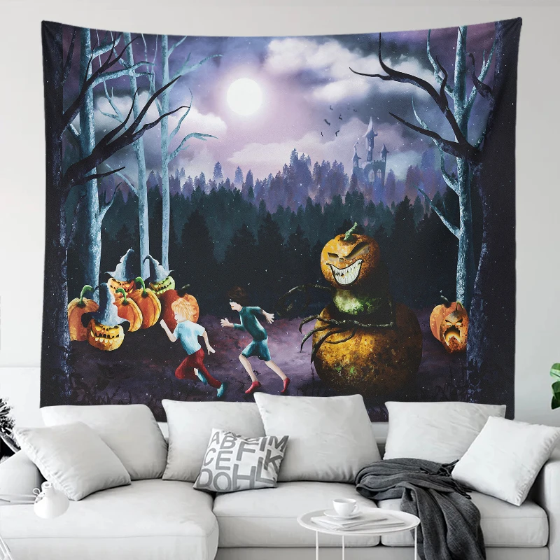 Гобелен с рисунком Хэллоуина тыквы летучей мыши украшение для стен дома гостиной