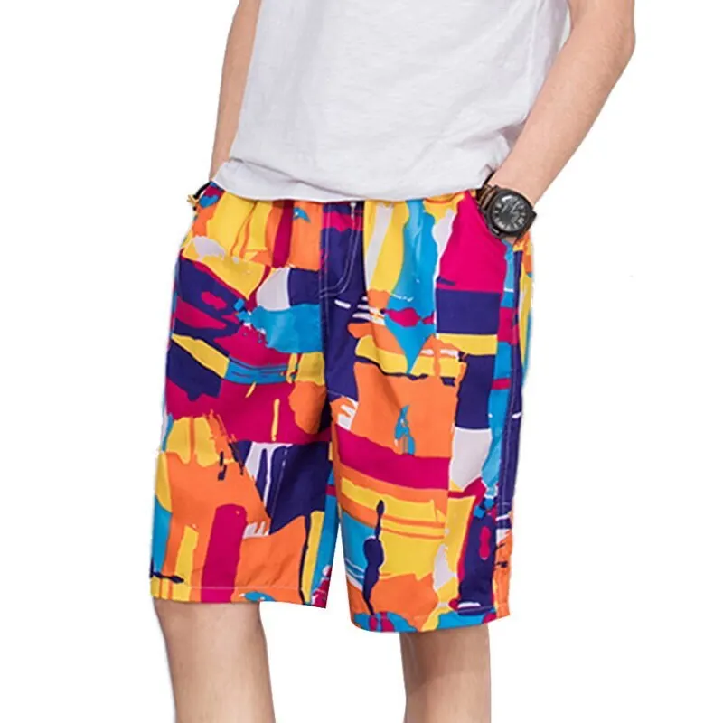 

Men New Beach Short Pants Trunks Multi Styles Loose Drawstring Casual Beach Shorts Summer Printed Beach Short 2021 Men Clothing