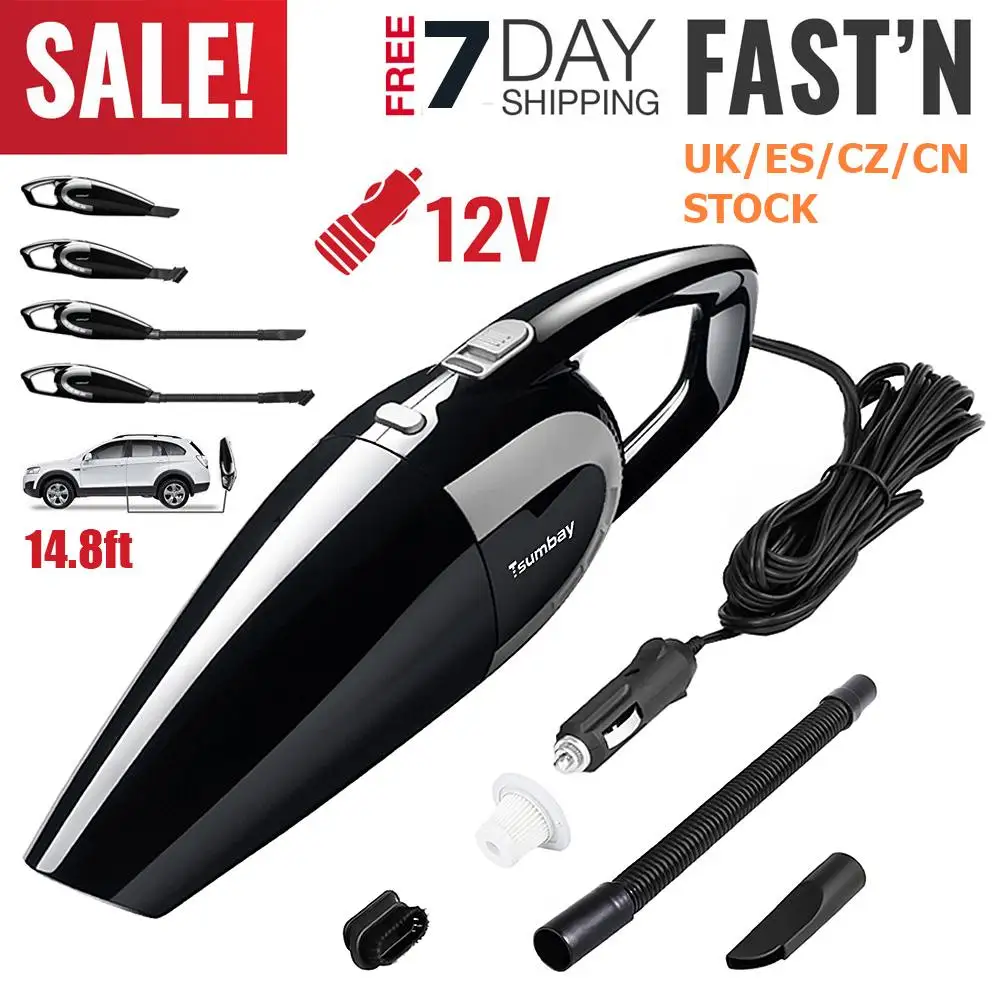 

6000PA 120W Cordless Mini Car Vacuum Cleaner Power Portable Household Dual-use Rechargeable Wet Dry Cleaner ES/UK/CZ/CN Stock