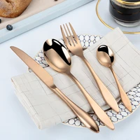 24 pcs dinner set stainless steel cutlery set hand mirror kitchen tableware fashionable dining table set utensils for kitchen