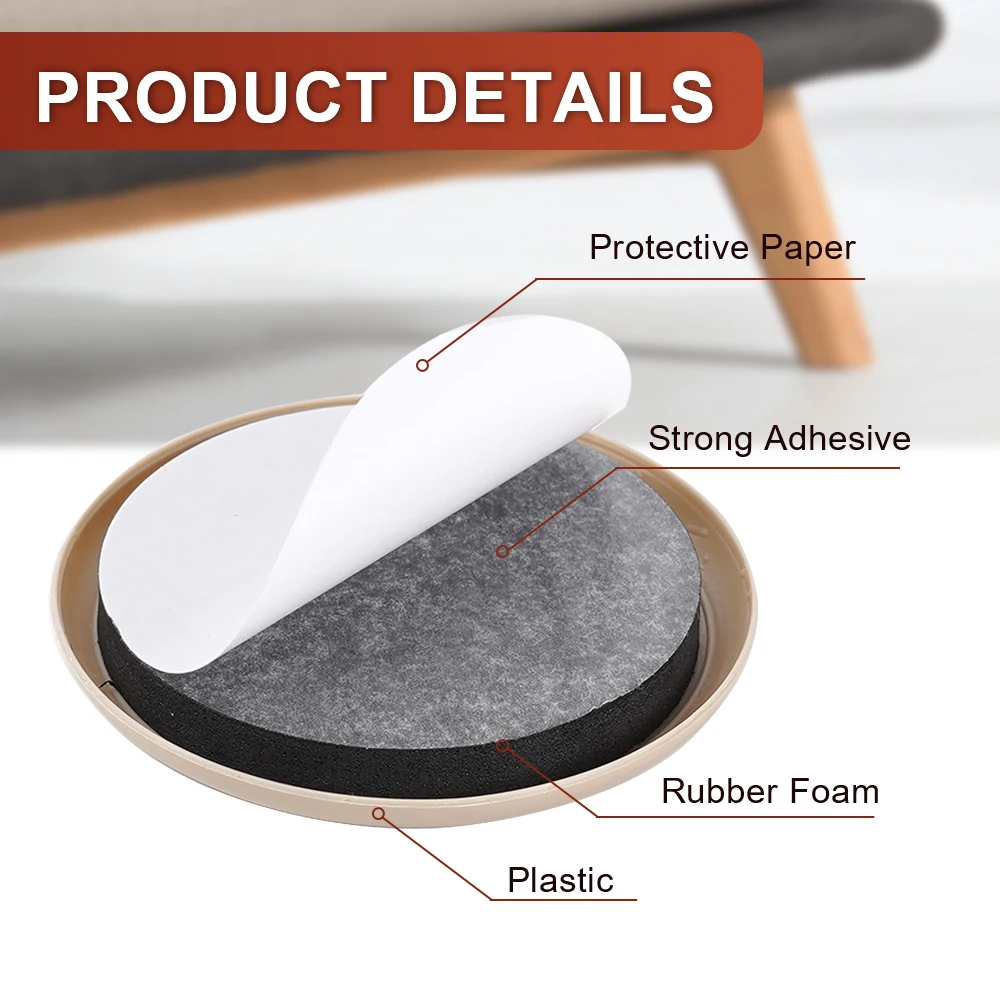 16 шт. мебельные ползунки 89 мм мобильная тяжелая мебель гладкий пол защита ковер