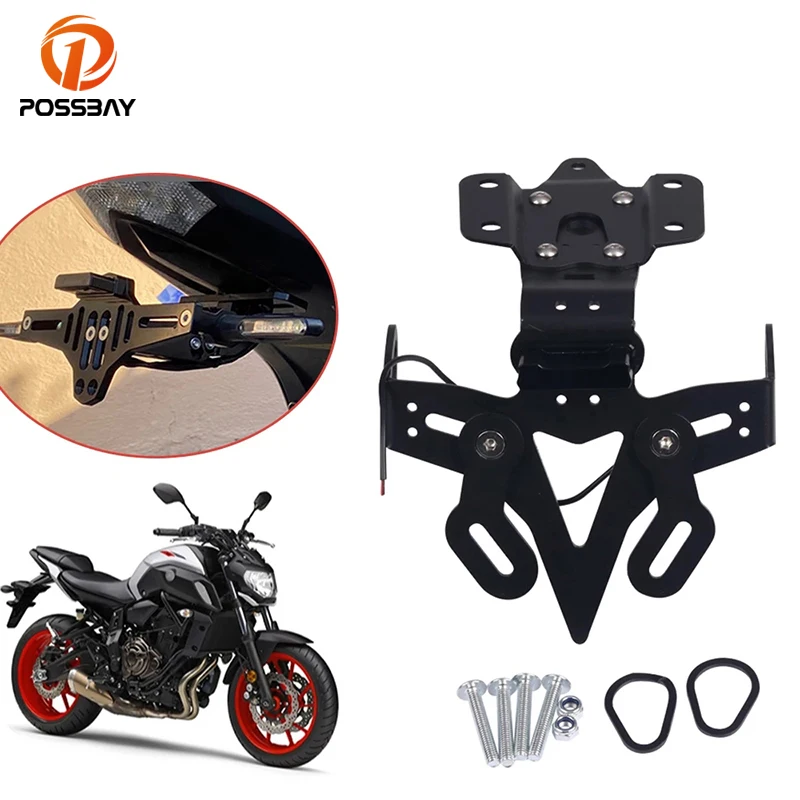 

Держатель кронштейна заднего номерного знака мотоцикла, черный для Yamaha MT-07 2013-2019 2020 2021 2022, опорный аксессуар для мотоцикла