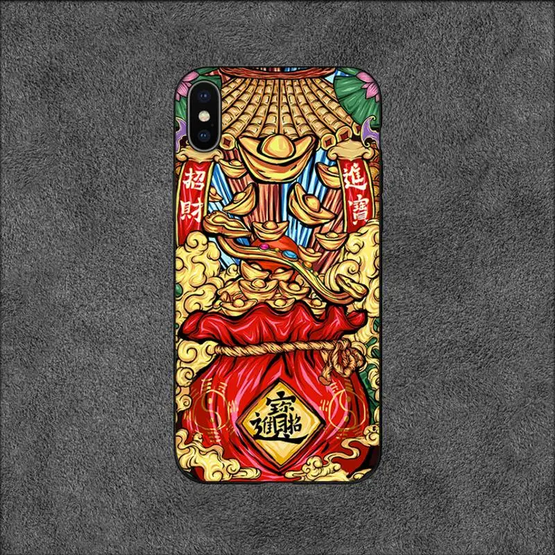 Элементы в китайском стиле счастливый кошка-деньги чехол для телефона iPhone 11 12 Mini