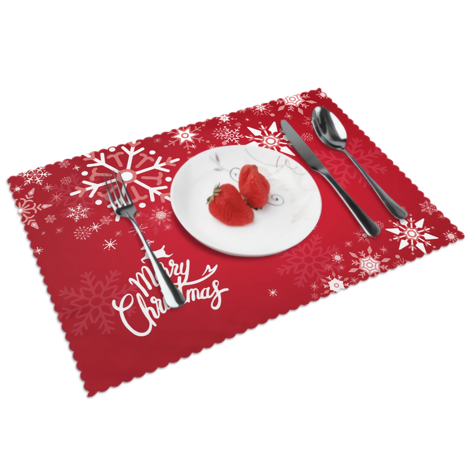 

Christmas Placemats for Dining Table 12 x 18 inches Heat Resistant Table Placemats Set of 4 for Kitchen Dining Table