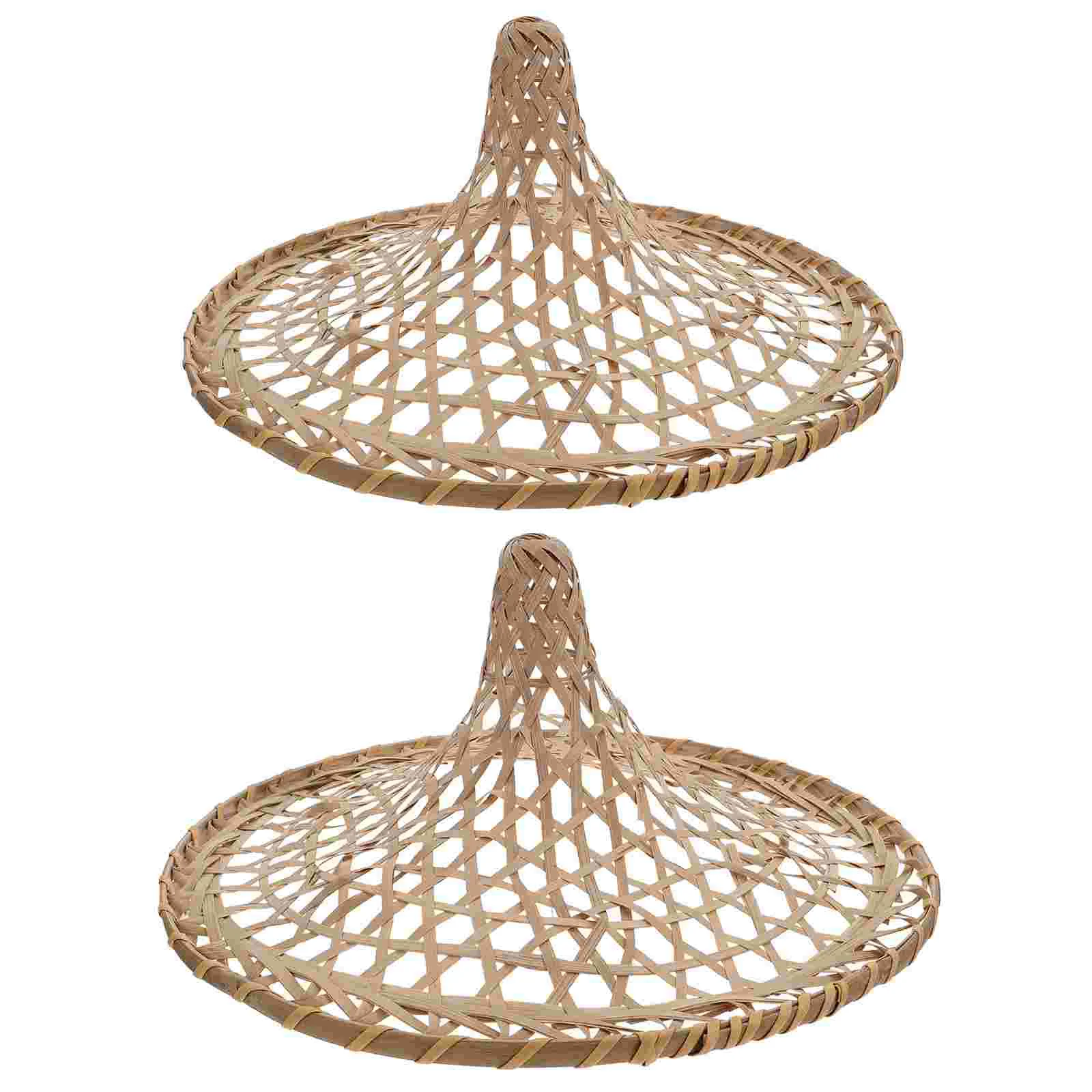 

Hat Straw Shade Lamp Chinese Wovenrice Light Vietnamese Cap Farmer Hats Coolie Asian Ladiesfishing Conical Costume Rattan