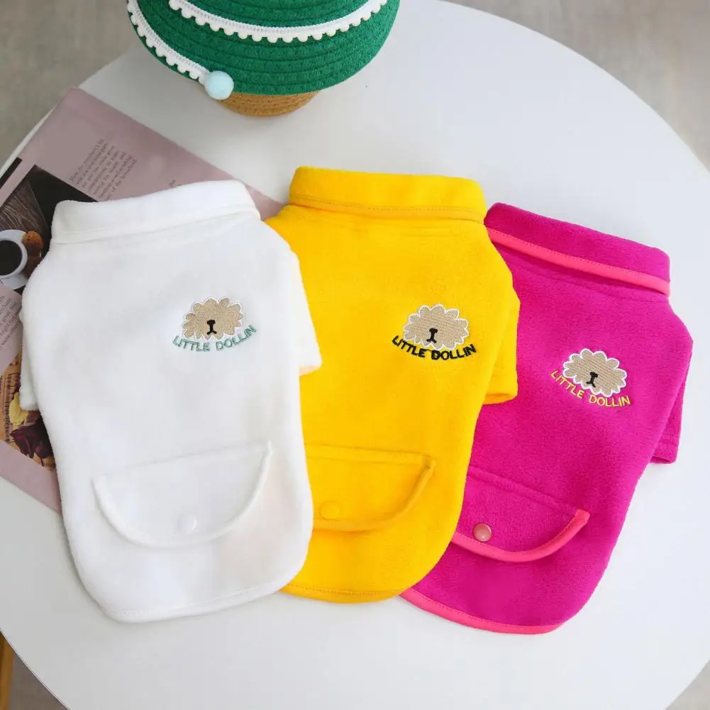 

Lovely Pet Sweater Comfortable Washable Button Pocket Pets Clothes Pet Apparel Pet T-shirt