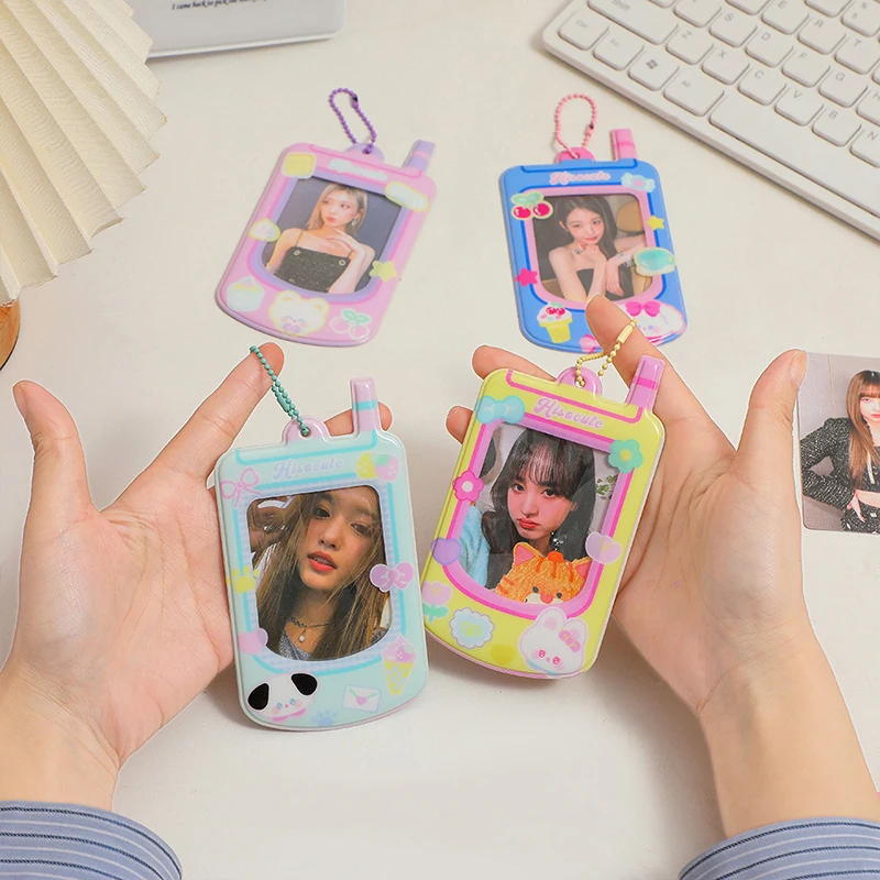 

Cute Cartoon Phone Styling DIY Photocard Holder Case Bear Rabbit Korea Photo Frame Kpop Idol Cards Pendant School Stationery