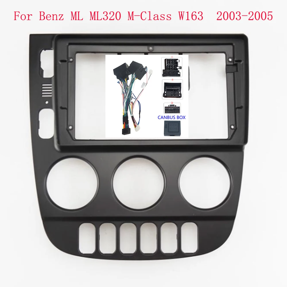 9-дюймовый 2 Din автомобильный радиоприемник Facia для Benz ML ML320 M-Class W163 1998-2005 Android