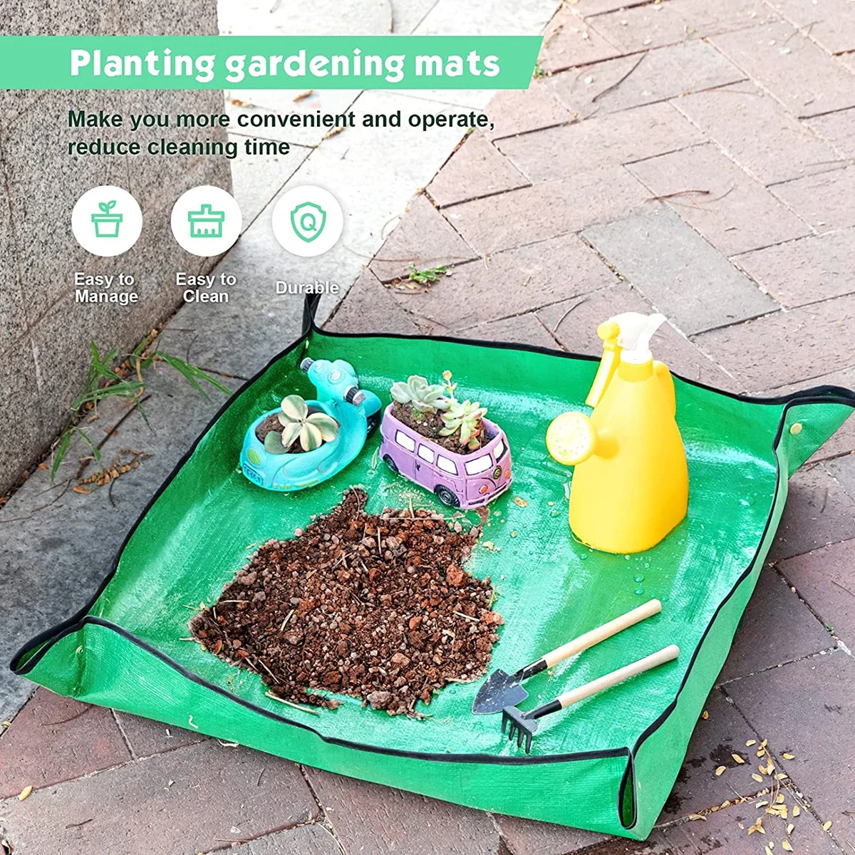 

Planting Mat 50cm-100cm Gardening Potting Pad Foldable Garden Plant Flower Pot Transplanting Waterproof Mats Home Supplies