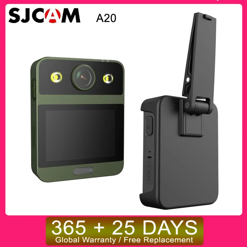 

Портативная камера для тела SJCAM A20, 10 м, светодиодный гироскоп ночного видения, сенсорный экран, Полицейская носимый анти-убийца правоохрани...