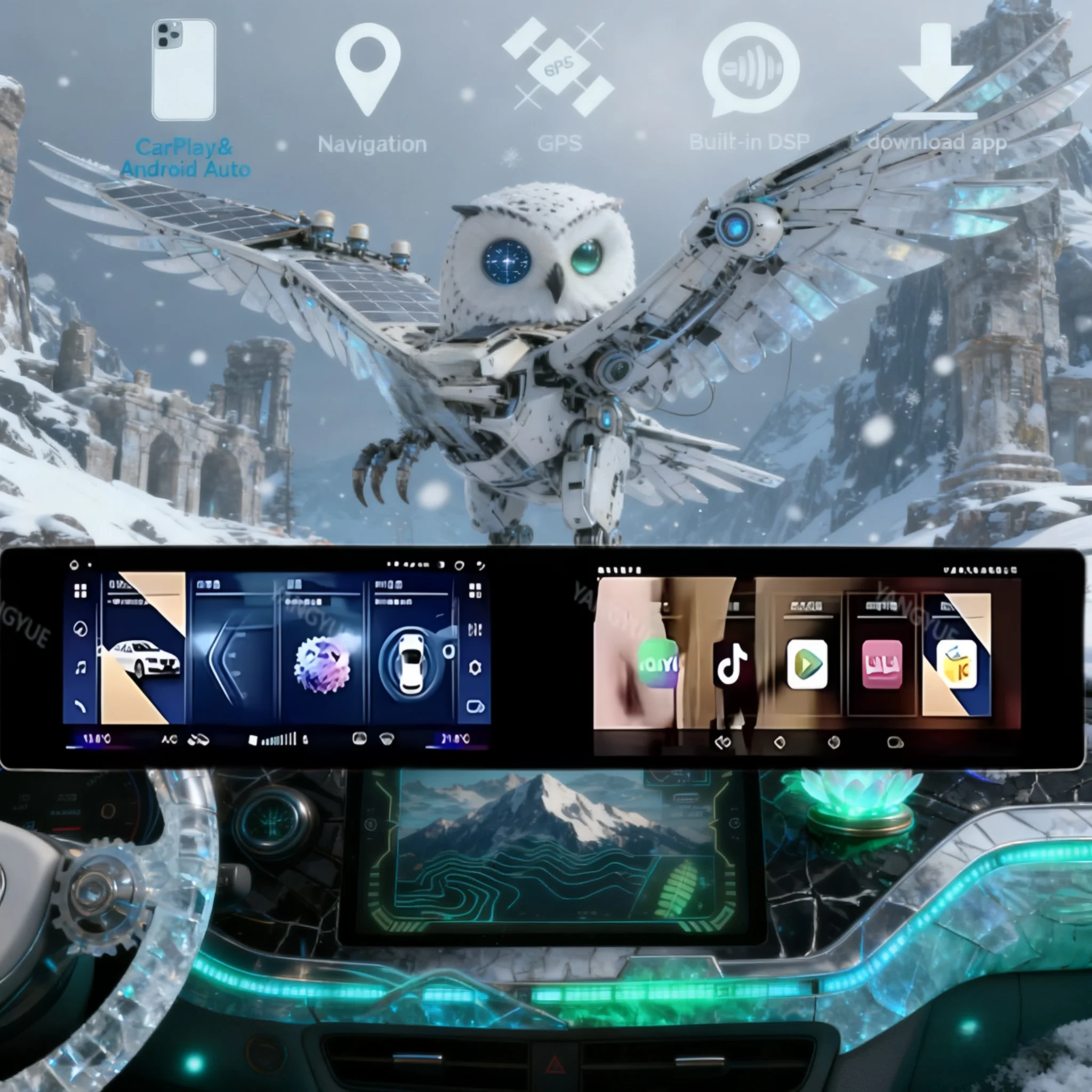 Фото N двойной экран Android 14 Carplay авто радио для BMW 6 серии F10 F11 2013 2014 2015 2016 2017 Обновление до 2024 GPS головное устройство №1