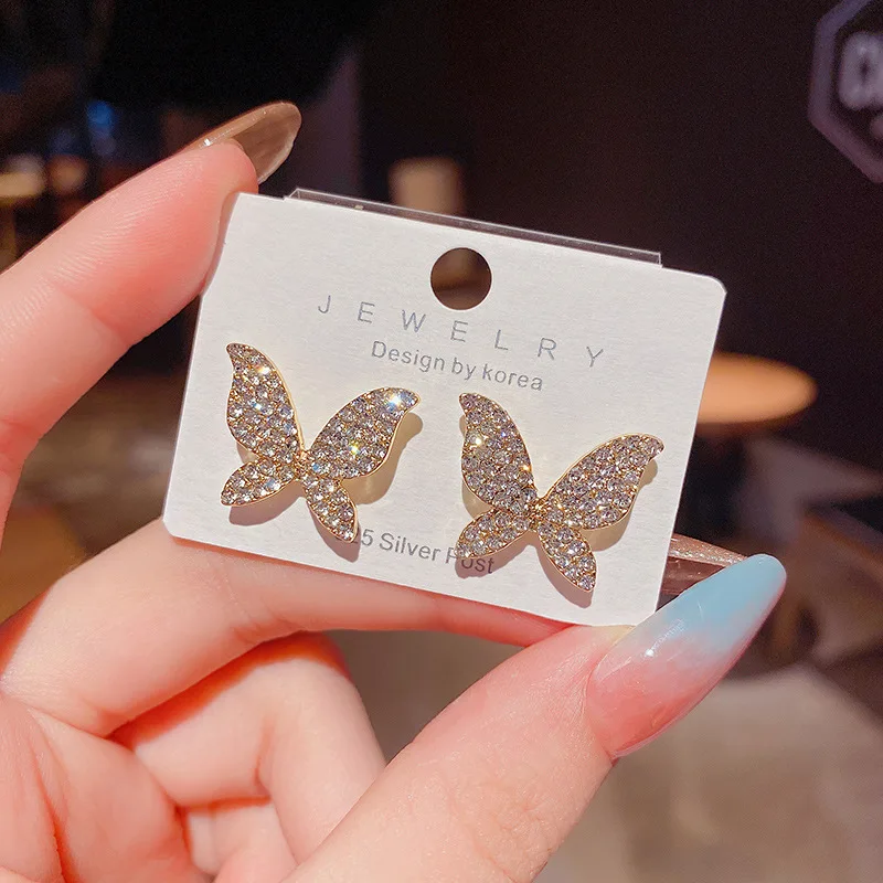 

New Luxury Fashion Round Dangle Drop Korean Earrings for Women Big Butterfly Gold Earring for Women 2022 Jewelry Indian