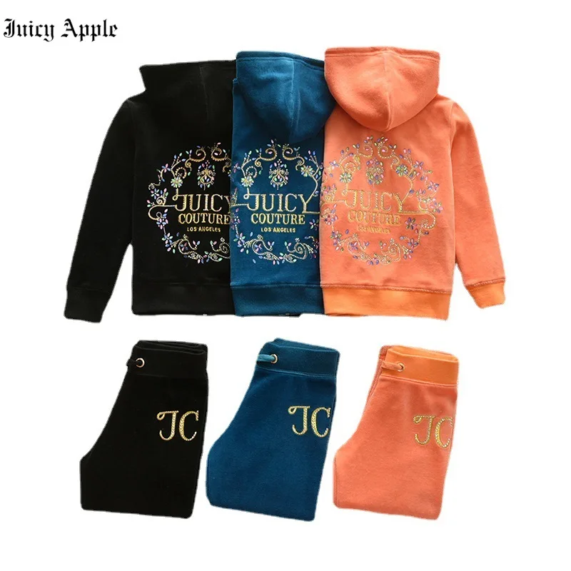 Juicy Apple Tracksuit Autumn Girls Clothing Set Children Zipper Coat And Pant Set Baby Girl Sports Suit Fashion Kids Clothes Set enlarge