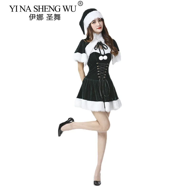 Сексуальное рождественское платье костюм Санта-Клауса рождественская вечеринка