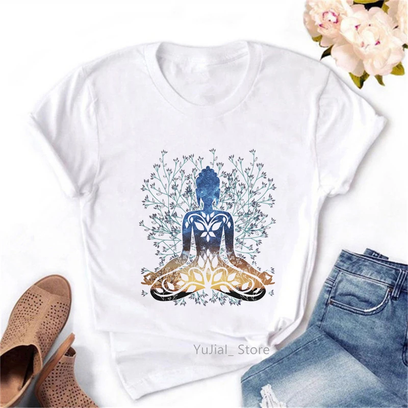 Фото Футболка женская с принтом символа чакры йоги Будды медитации | Женская одежда