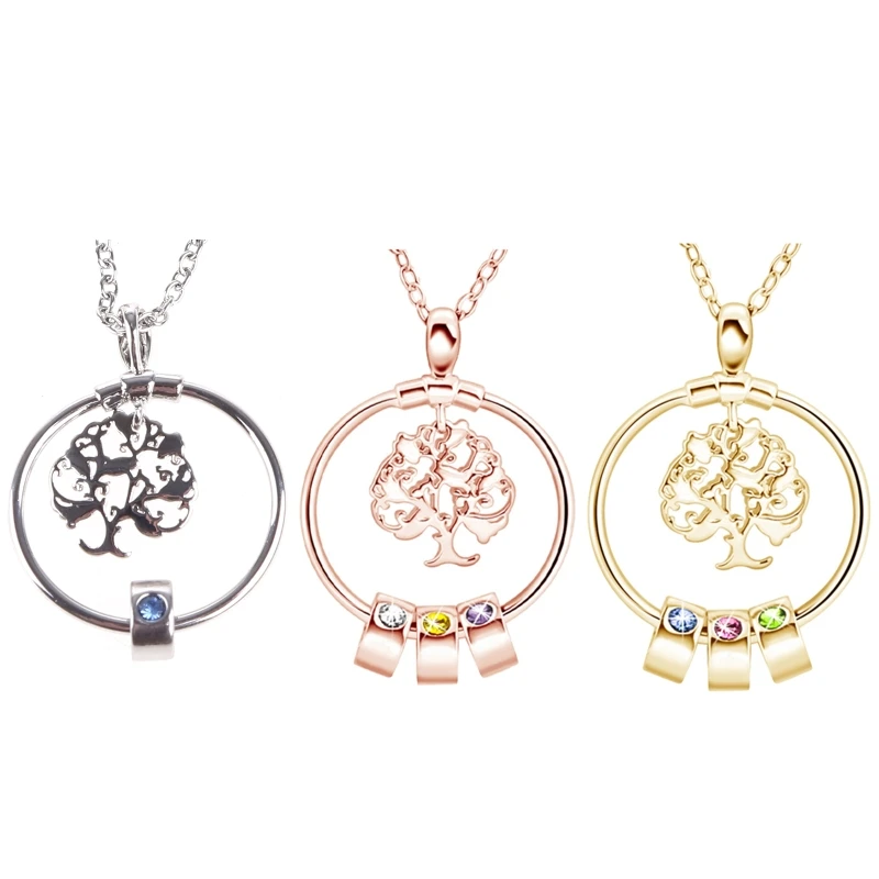 

Copper Material Tree of Life Diy Beaded Necklace Birthday Stone Necklace