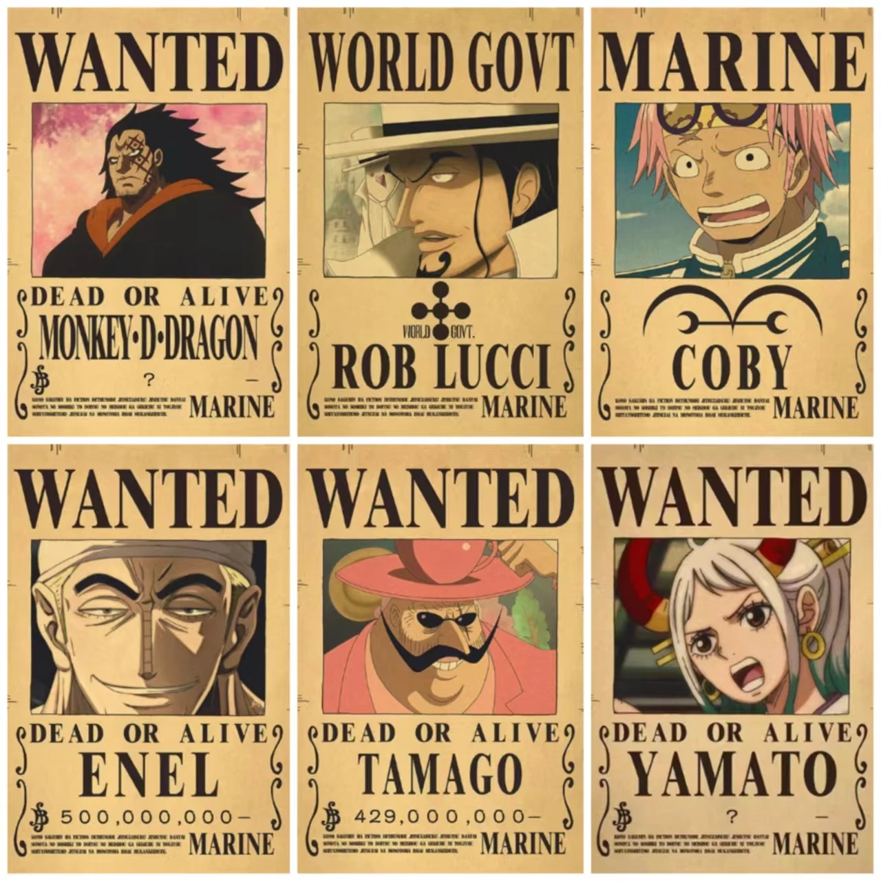 

Japanese Classic Anime One Piece 128-143 Kraft Paper Retro Poster DIY Room Bar Cafe Decoration Gift Art Wall Sticker Poster