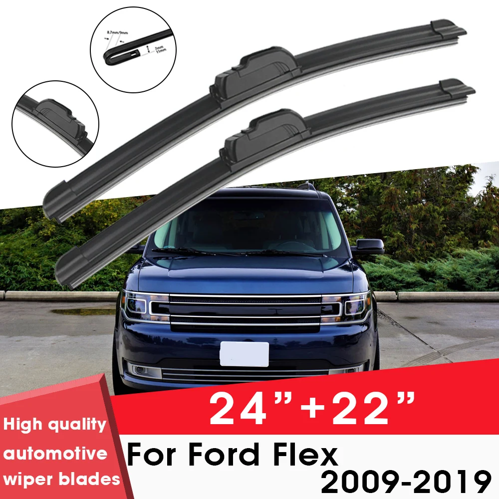 

Car Wiper Blade Blades For Ford Flex 2009-2019 24"+ 22" Windshield Windscreen Clean Naturl Rubber Cars Wipers Accessories