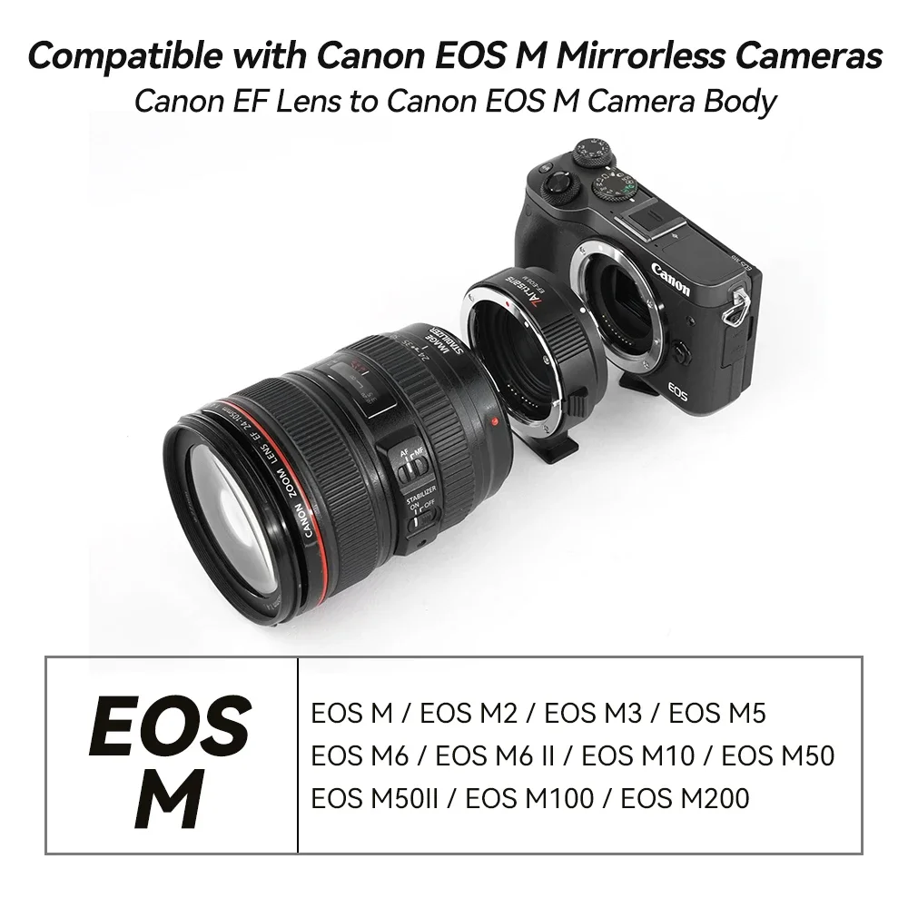 Переходное кольцо 7Artisans EF-EOSM с автофокусом для объектива Canon EF/EF-S на беззеркальные