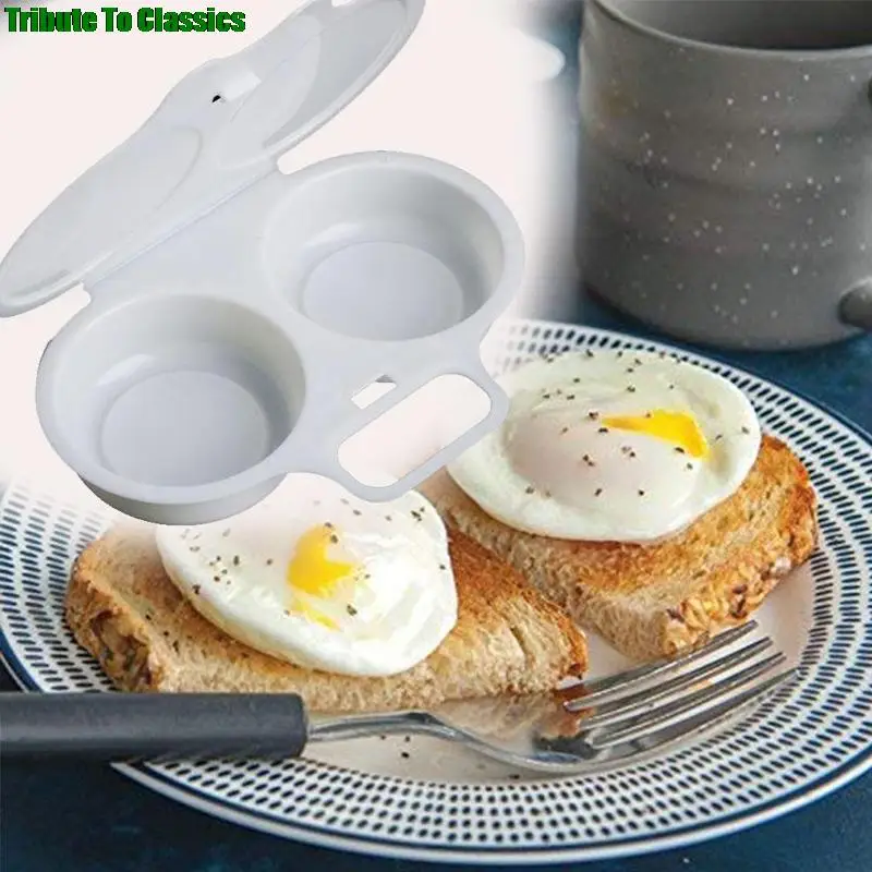 1pc Kitchen Microwave Oven Round Shape PP Egg Steamer Cooking Mold Egg Poacher Fried Egg Tool Kitchen Gadgets 16*11.5*3CM