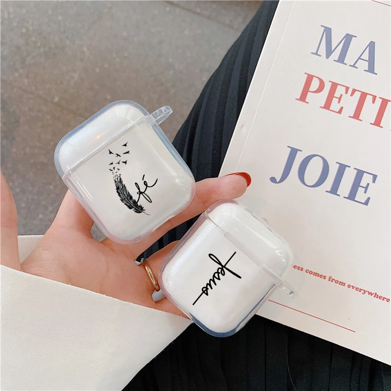 Чехол для наушников Airpods 2/3/Pro/2 с надписью Love Faith рисунком из мультфильма