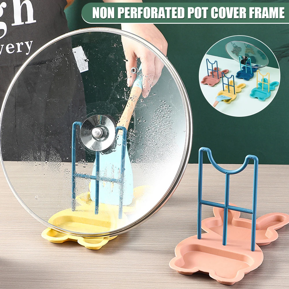 

New Pot Lid Rack Plastic Spoon Holder Stand Kitchen Organizer for Fork Spatula Rack Pan Cover Shelf Tableware Storage Rack