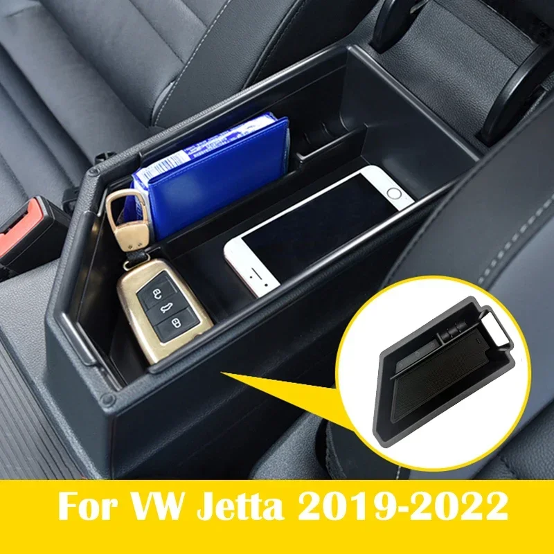 Органайзер для внутренней центральной консоли, подлокотник, ящик для хранения аксессуаров VW Jetta 2019 2020 2021 2022 2023 (нежный для корейского языка)