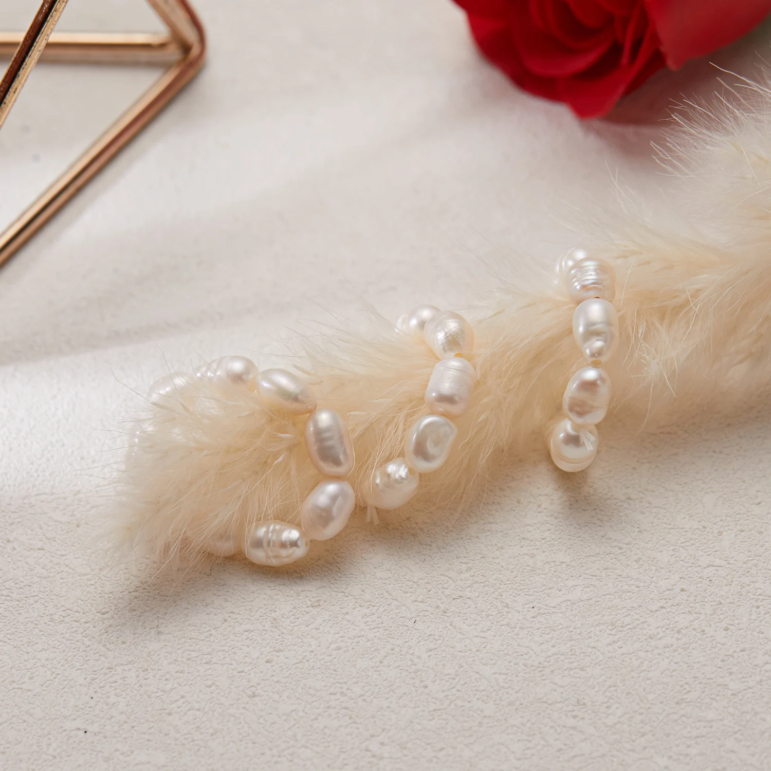 

Kpop Cute Multi Beaded Imitation Pearl Colorful Crystal Adjustable Rope Chain Rings For Women Continuous Circle Minimalist Ring